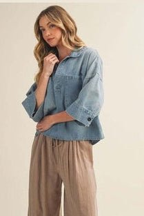 Candace Patch Pocket Denim top - Desert Sunday
