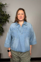 Candace Patch Pocket Denim top - Desert Sunday