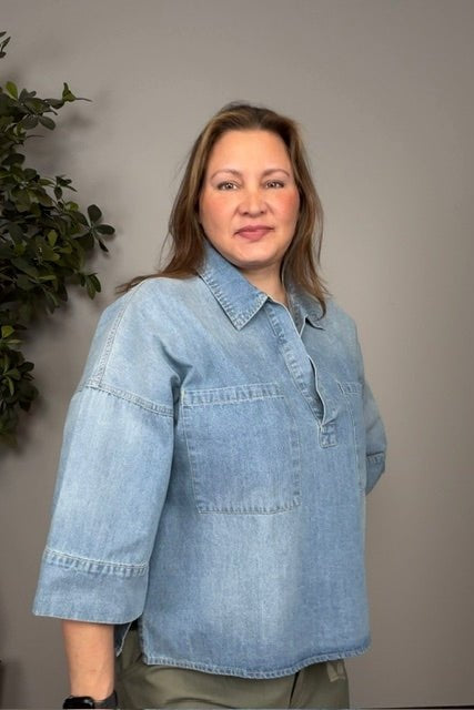 Candace Patch Pocket Denim top - Desert Sunday