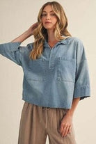 Candace Patch Pocket Denim top - Desert Sunday