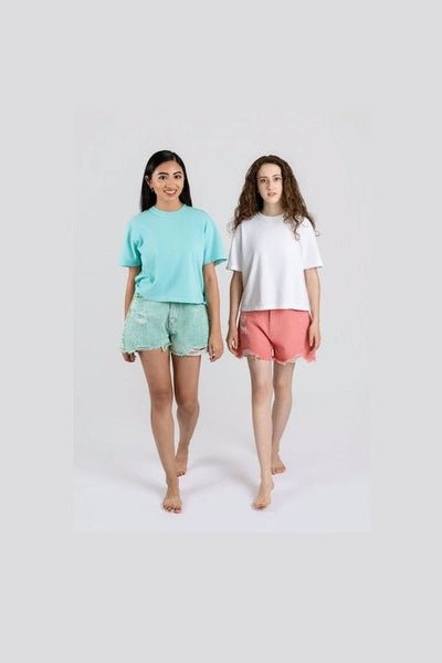 Canyon Fade Denim Shorts in Pink - Desert Sunday