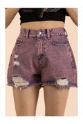 Canyon Fade Denim Shorts in Purple - Desert Sunday