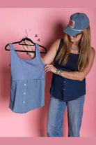 Chambray Hem Tank - Desert Sunday