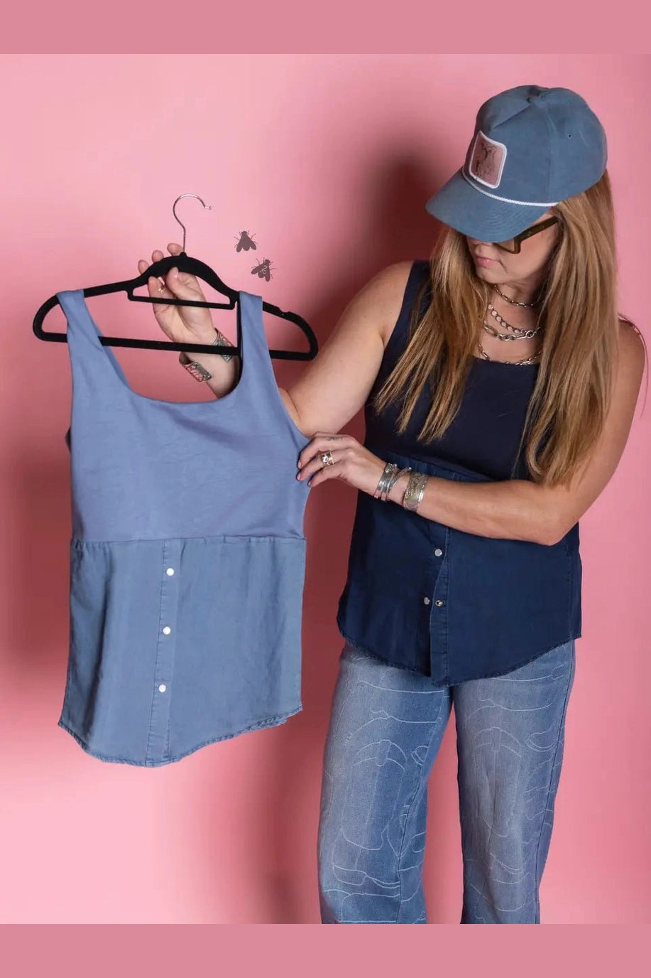 Chambray Hem Tank - Desert Sunday