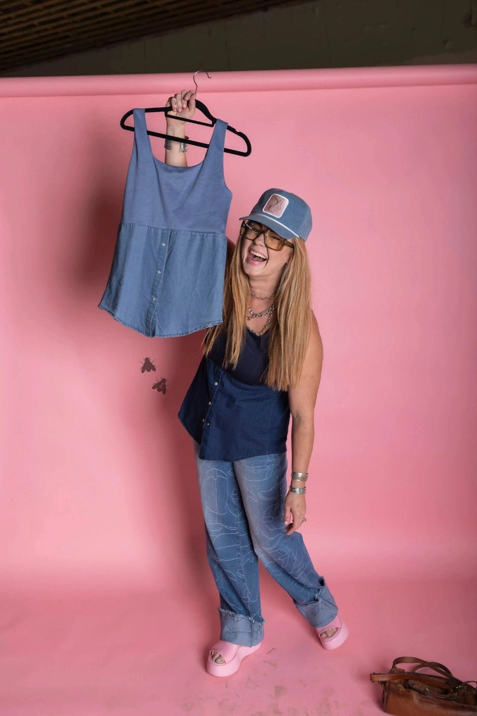 Chambray Hem Tank - Desert Sunday