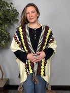 Chilly Nights Kimono Wrap with Tassel Tie - Desert Sunday