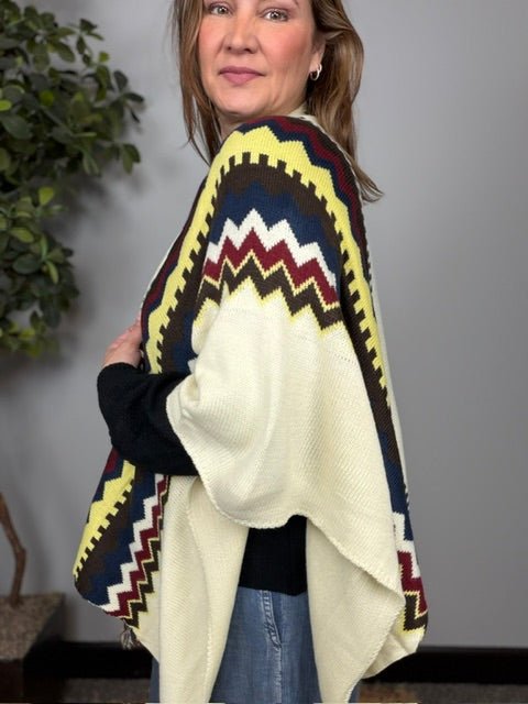 Chilly Nights Kimono Wrap with Tassel Tie - Desert Sunday