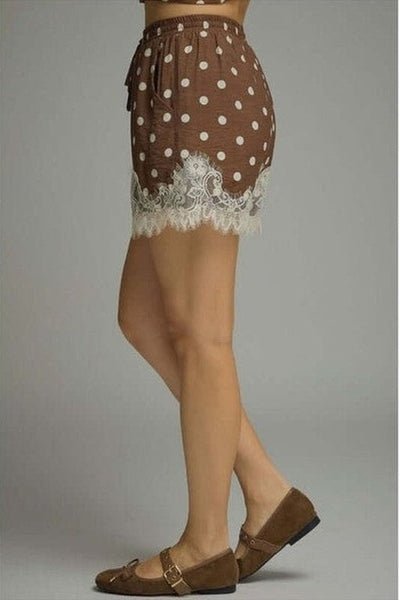 Cocoa Lace Dot Shorts - Desert Sunday