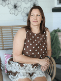 Cocoa Lace Dot Top - Desert Sunday