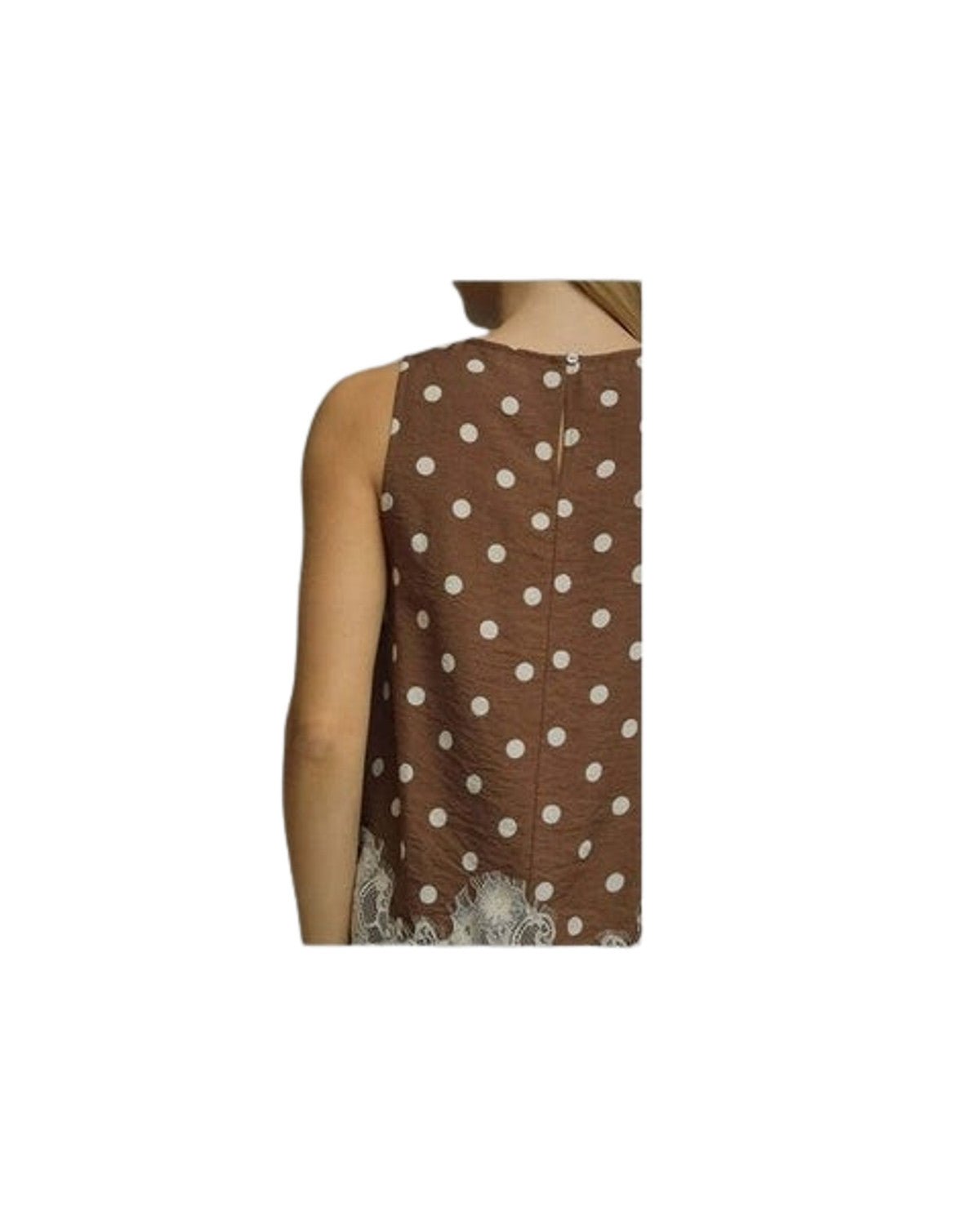 Cocoa Lace Dot Top - Desert Sunday