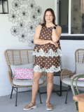 Cocoa Lace Dot Top - Desert Sunday
