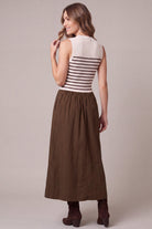 Cocoa Stripe Weekend Maxi Dress - Desert Sunday