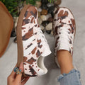 Cow Print Casual Sneakers - Desert Sunday