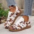 Cow Print Casual Sneakers - Desert Sunday