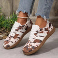Cow Print Casual Sneakers - Desert Sunday