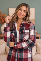 Cozy Cabin Vibes Sherpa Lined Flannel Shacket - Desert Sunday