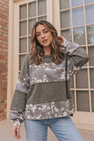 Cozy Camo Color Block Pullover - Desert Sunday