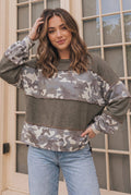 Cozy Camo Color Block Pullover - Desert Sunday
