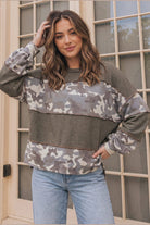 Cozy Camo Color Block Pullover - Desert Sunday