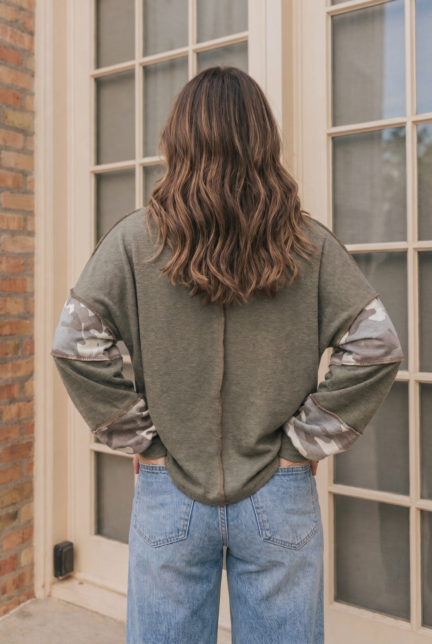 Cozy Camo Color Block Pullover - Desert Sunday