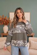 Cozy Camo Color Block Pullover - Desert Sunday