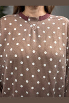 Cozy Dots Ribbed Pullover in Caramel - Desert Sunday