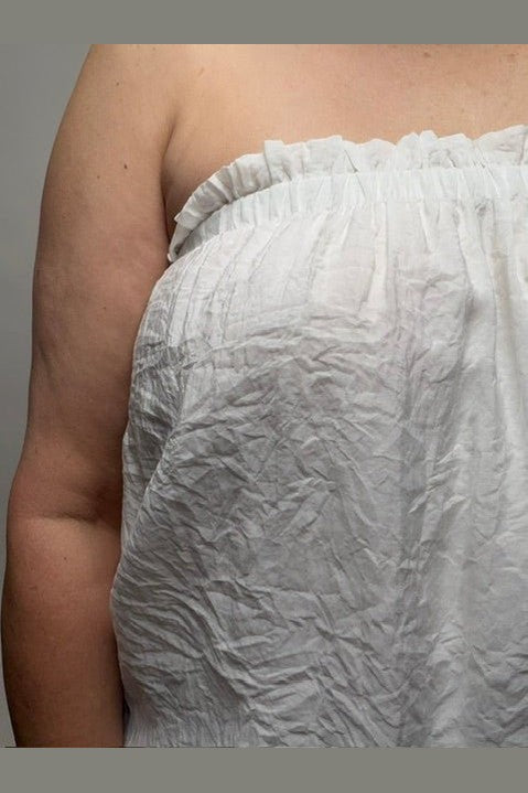 Crinkled Breeze Bubble Top in Mink - Desert Sunday