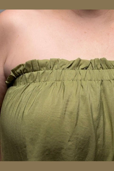 Crinkled Breeze Bubble Top in Mink - Desert Sunday
