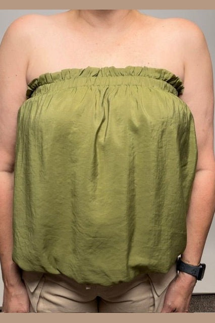 Crinkled Breeze Bubble Top in Mink - Desert Sunday