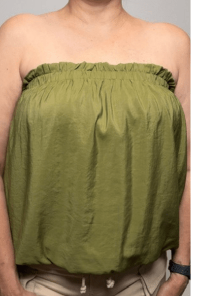 Crinkled Breeze Bubble Top in Olive - Desert Sunday