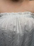 Crinkled Breeze Bubble Top in White - Desert Sunday