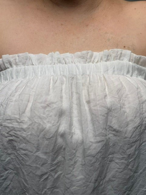 Crinkled Breeze Bubble Top in White - Desert Sunday