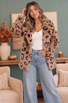 Daring Darling Faux Fur Leopard Coat - Desert Sunday
