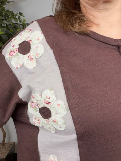 Darling Daisies Long Sleeve in Brown - Desert Sunday