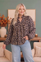 Date Night Leopard Blouse - Desert Sunday