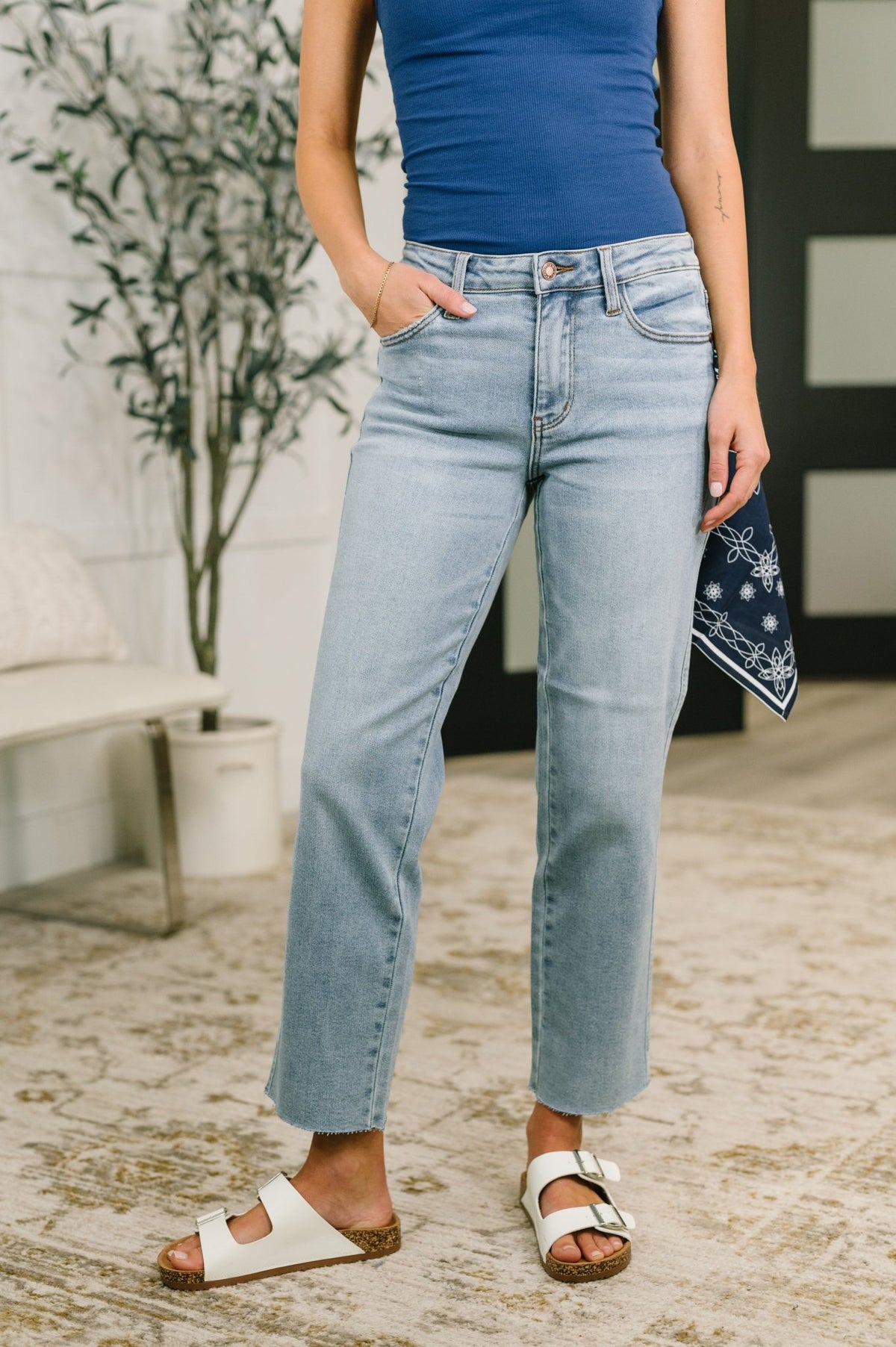 Dawn Mid Rise Ankle Straight w Bandana Loop - Desert Sunday