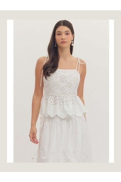 Desert Lace Eyelet Top - Desert Sunday