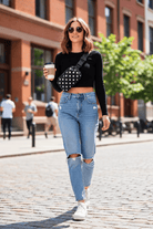 Dot Your Day Polka Dot Belt Bag In Black - Desert Sunday