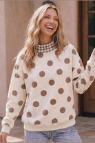 Dots & Plaid Forever Cozy Pullover Sweatshirt - Desert Sunday