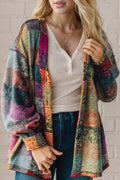 Double Take Full Size Exposed Seam Button Up Fleece Shacket - Desert Sunday