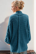 Double Take Full Size Open Front Long Sleeve Cardigan - Desert Sunday