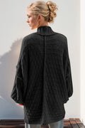 Double Take Full Size Open Front Long Sleeve Cardigan - Desert Sunday