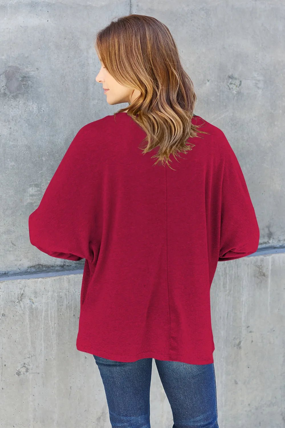 Double Take Full Size Round Neck Long Sleeve T-Shirt - Desert Sunday