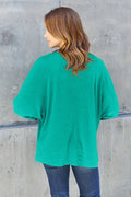 Double Take Full Size Round Neck Long Sleeve T-Shirt - Desert Sunday