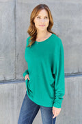 Double Take Full Size Round Neck Long Sleeve T-Shirt - Desert Sunday