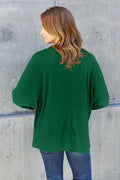 Double Take Full Size Round Neck Long Sleeve T-Shirt - Desert Sunday