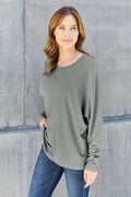 Double Take Full Size Round Neck Long Sleeve T-Shirt - Desert Sunday