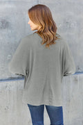 Double Take Full Size Round Neck Long Sleeve T-Shirt - Desert Sunday