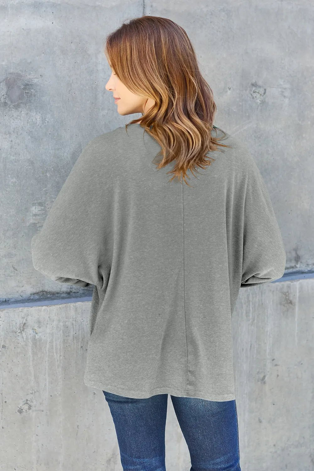 Double Take Full Size Round Neck Long Sleeve T-Shirt - Desert Sunday