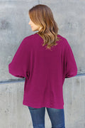 Double Take Full Size Round Neck Long Sleeve T-Shirt - Desert Sunday